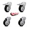 Service Caster 4 Inch Black Polyurethane Swivel Bolt Hole Caster Set with 2 Total Lock Brake SCC-BHTTL20S414-PPUB-BLK-2-S-2 - alternate 7
